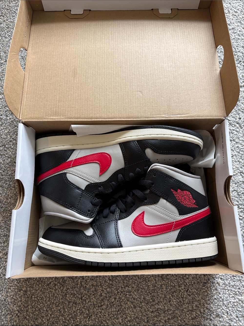 Nike Air Jordan 1 Mid women’s Sneakers - Black, White & Red
